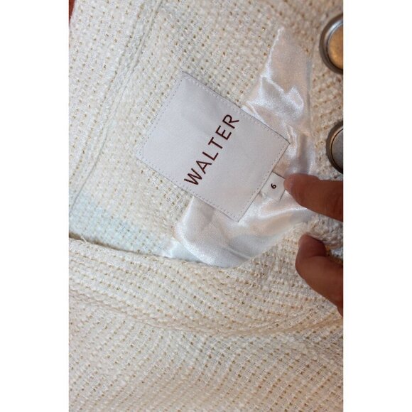 Walter Baker Womens Beige Textured Tweed Jacket Size 6 - Picture 5 of 8
